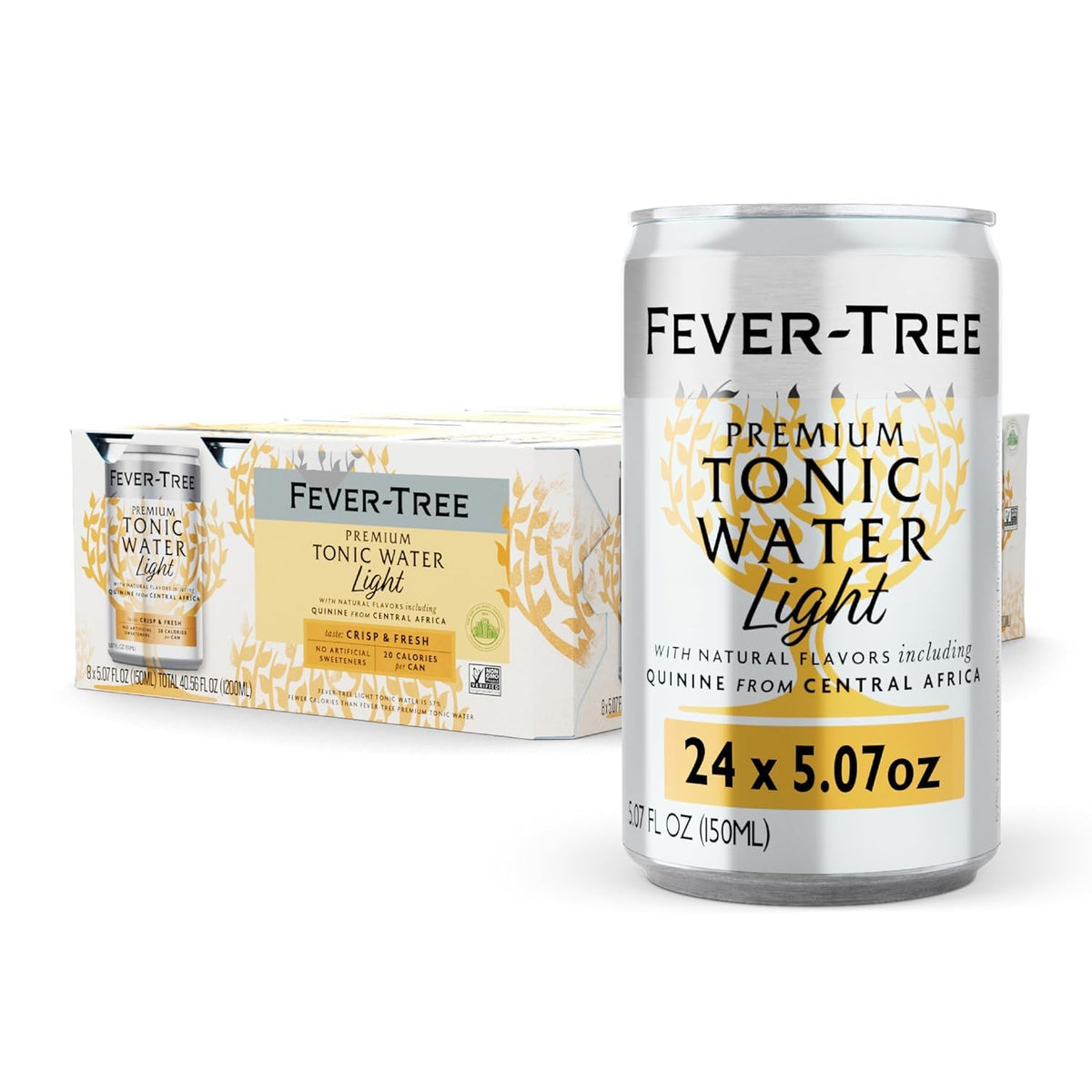 Fever-Tree Tonic Water Mixer, Real Quinine, 24 Pack, 5.1 Fl Oz Cans
