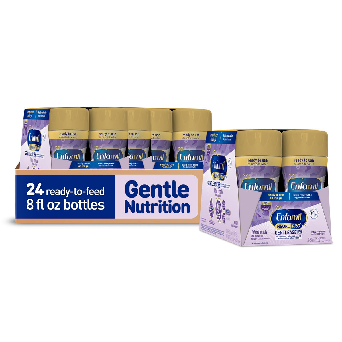 Enfamil NeuroPro Gentlease Ready-to-Feed Baby Formula, 2 Fl Oz, 48 CT