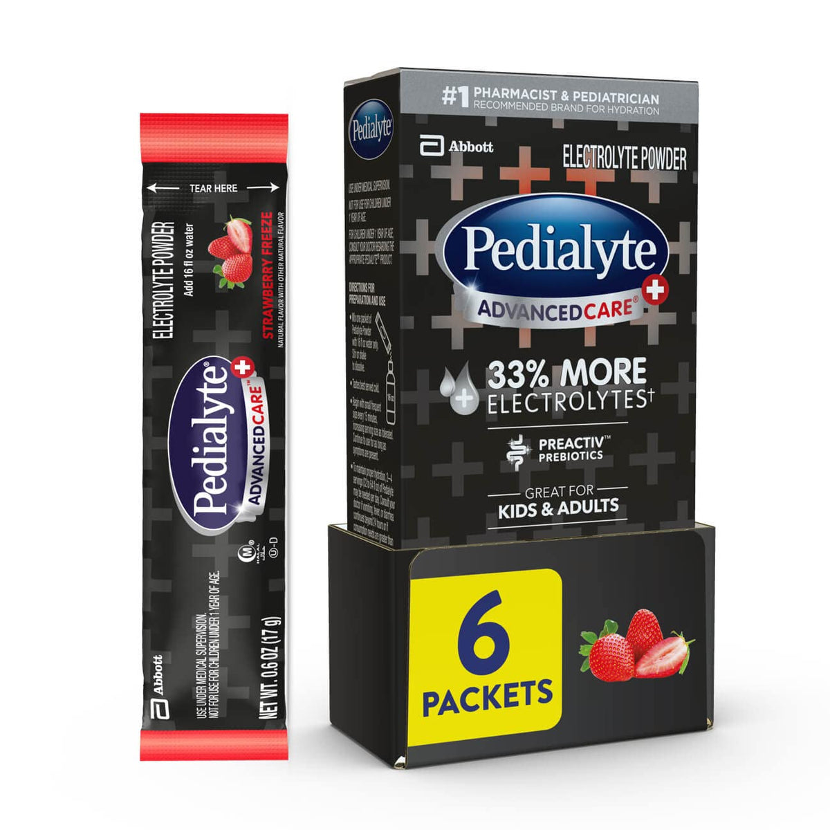 Pedialyte AdvancedCare Plus Electrolyte Powder Packets–18ct