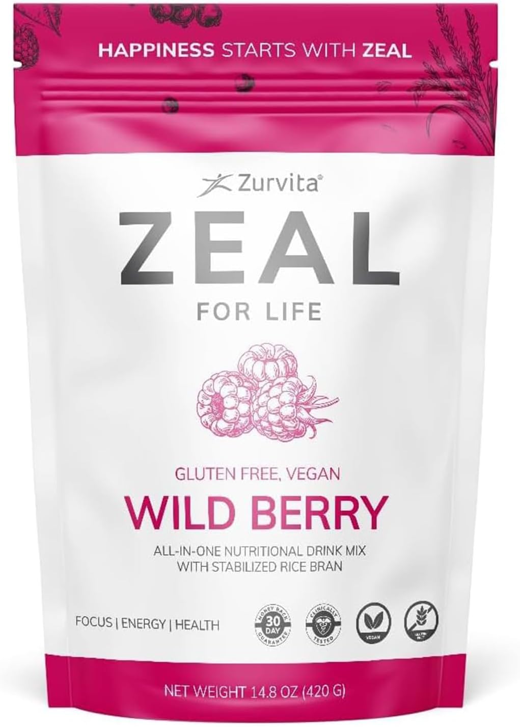 Zurvita - Zeal for Life Wild Berry Wellness Drink Mix - 420 g