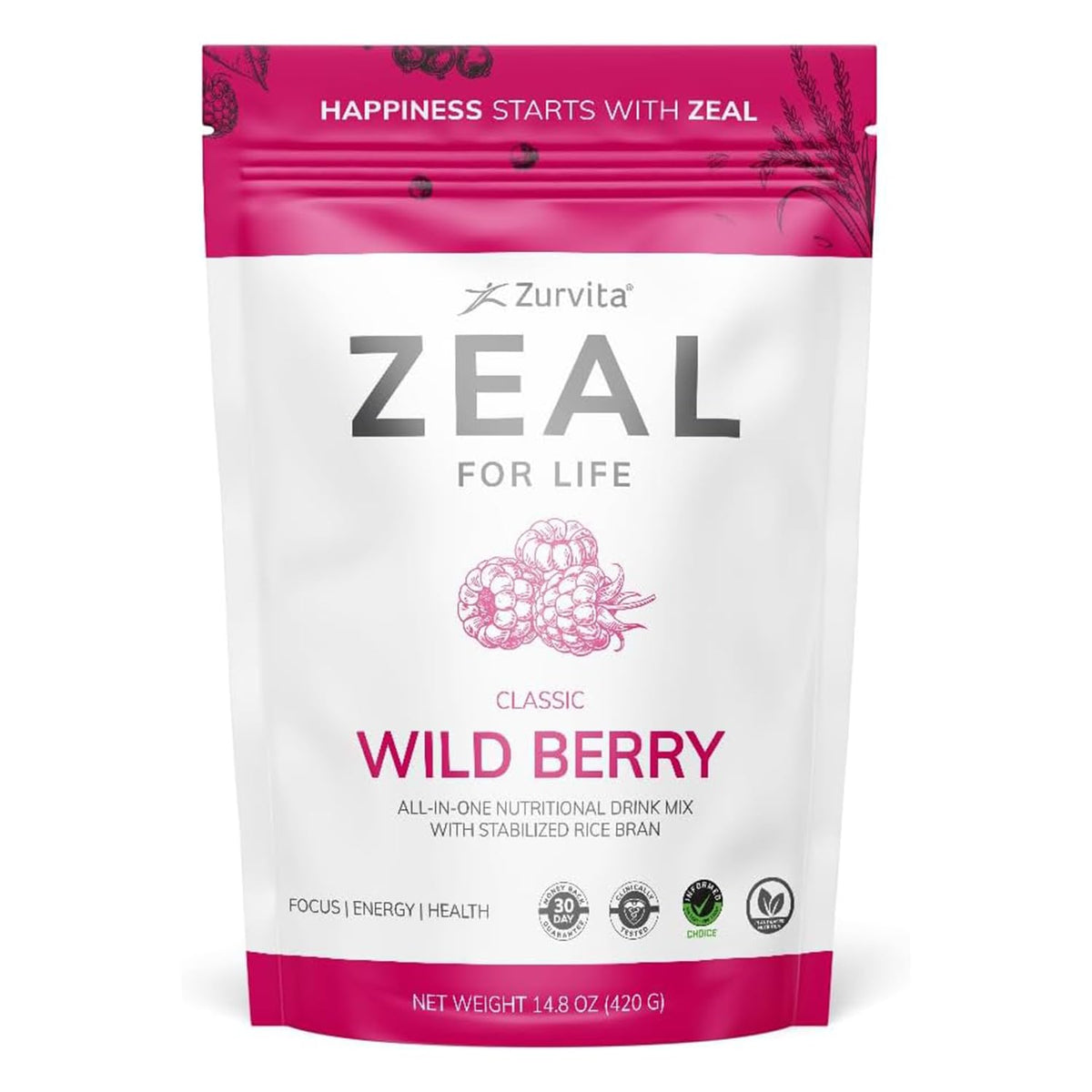 Zurvita - Zeal for Life Wild Berry Wellness Drink Mix - 420 g