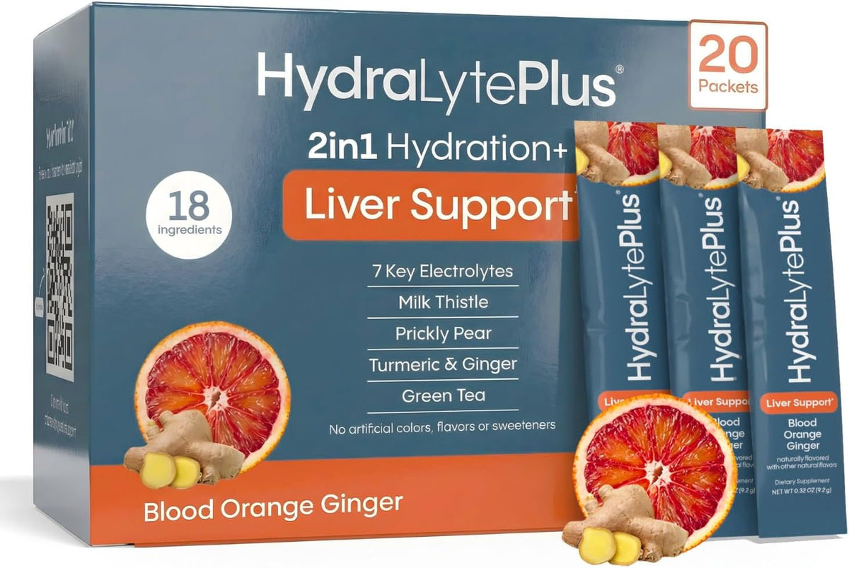 Hydralyte Liver Support + Electrolytes Milk Thistle Drink, Blood Orange