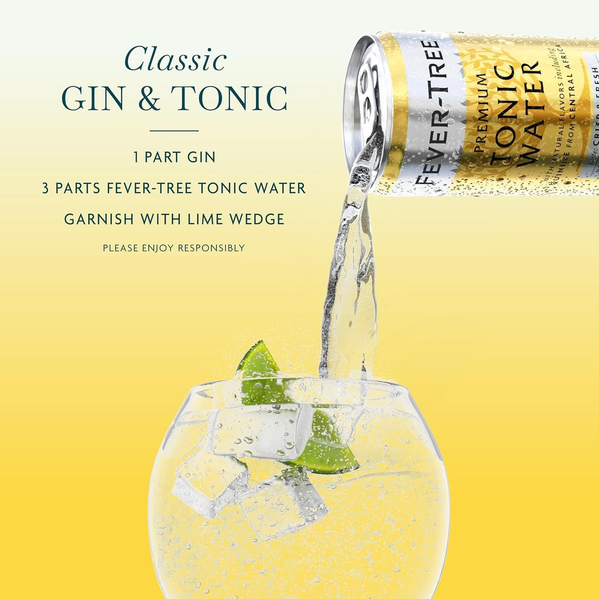 Fever-Tree Tonic Water Mixer, Real Quinine, 24 Pack, 5.1 Fl Oz Cans