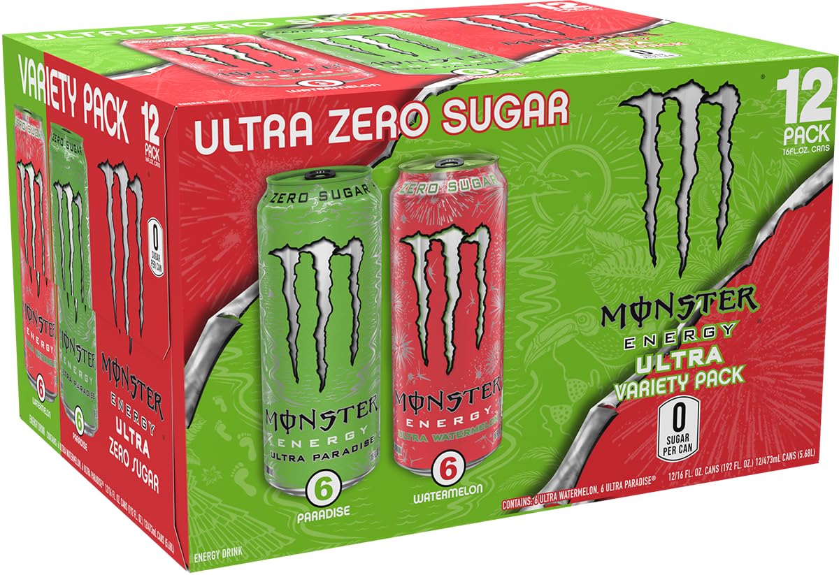 Monster Energy Zero Ultra, Sugar Free Energy Drink, 16 Ounce | Pack of 15