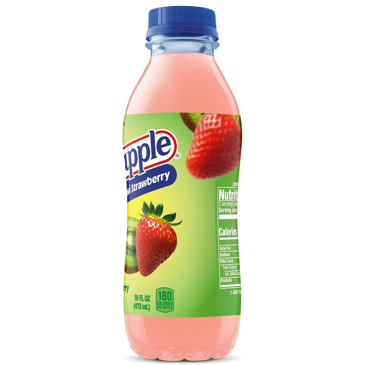 Snapple Kiwi Strawberry Juice Drink, 16 Fl Oz Recycled Plastic Bottle, Pack Of 12, All Natural, No Artificial Flavors Or Sweeteners, Contains 3% Real Juice