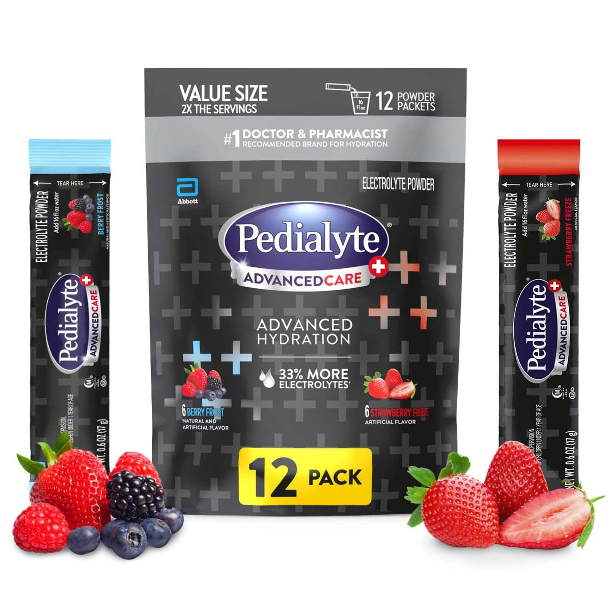 Pedialyte AdvancedCare Plus Electrolyte Powder Packets–18ct