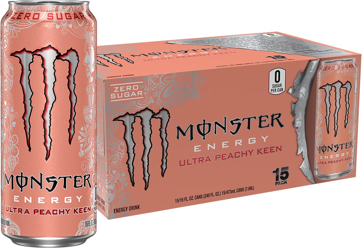 Monster Energy Zero Ultra, Sugar Free Energy Drink, 16 Ounce | Pack of 15