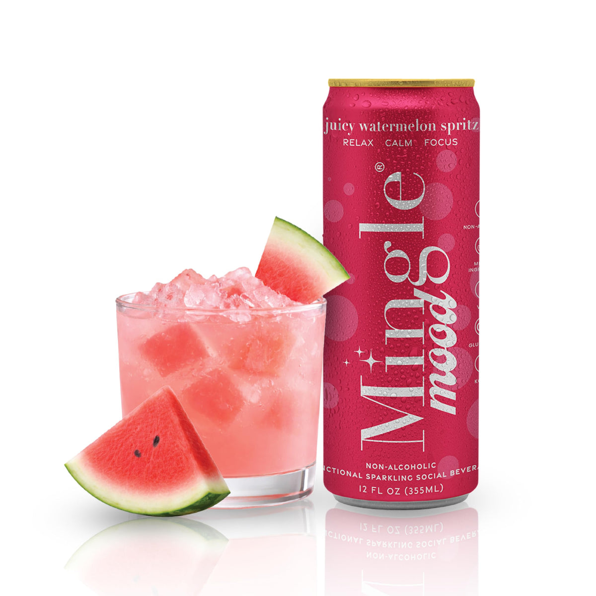 Mingle Mocktails Variety Pack Nootropic Non Alcoholic Drinks with Ashwagandha, L-Theanine, Lion's Mane, Adaptogens, Alcohol Alternative Pre-Mixed Mocktails, Gluten Free Vegan, 16 Pack 12 fl oz