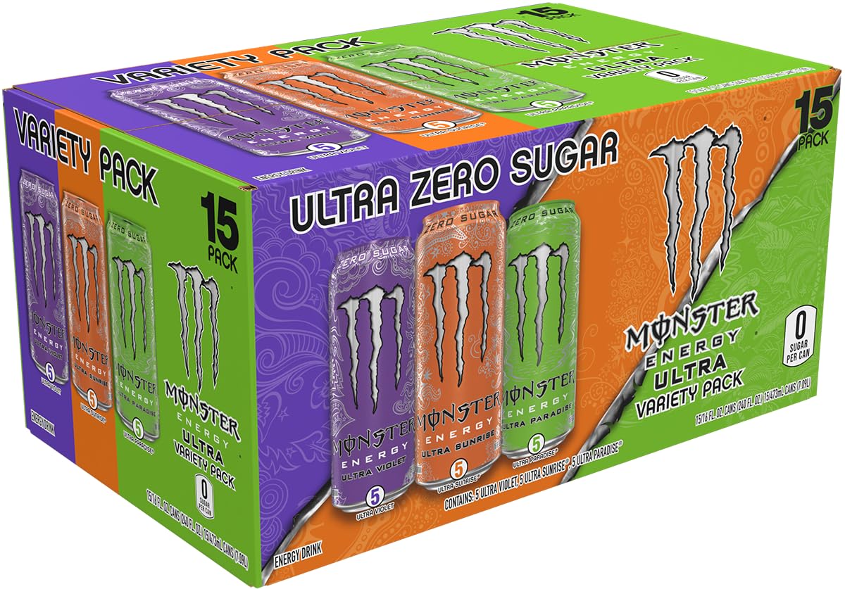 Monster Energy Zero Ultra, Sugar Free Energy Drink, 16 Ounce | Pack of 15