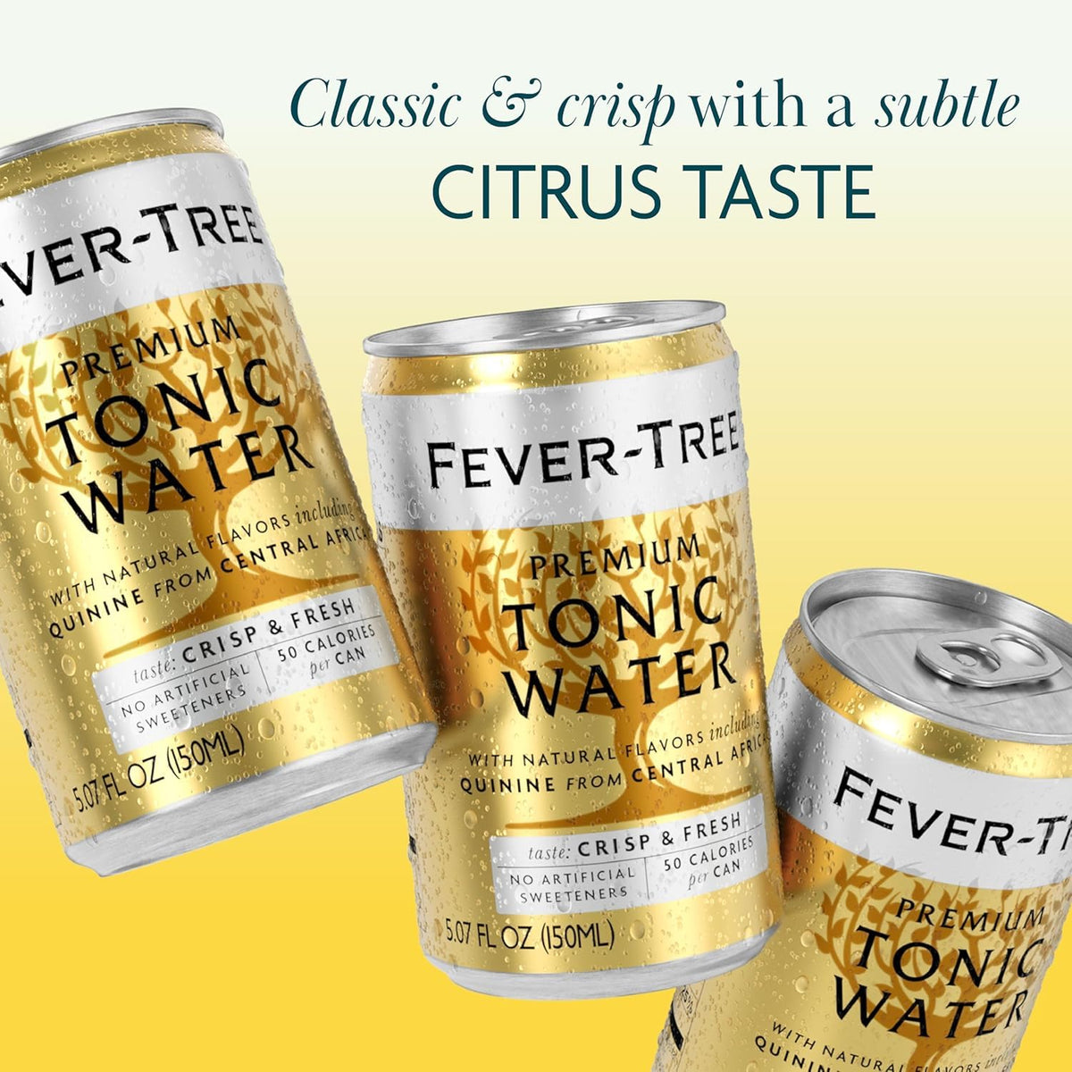 Fever-Tree Tonic Water Mixer, Real Quinine, 24 Pack, 5.1 Fl Oz Cans