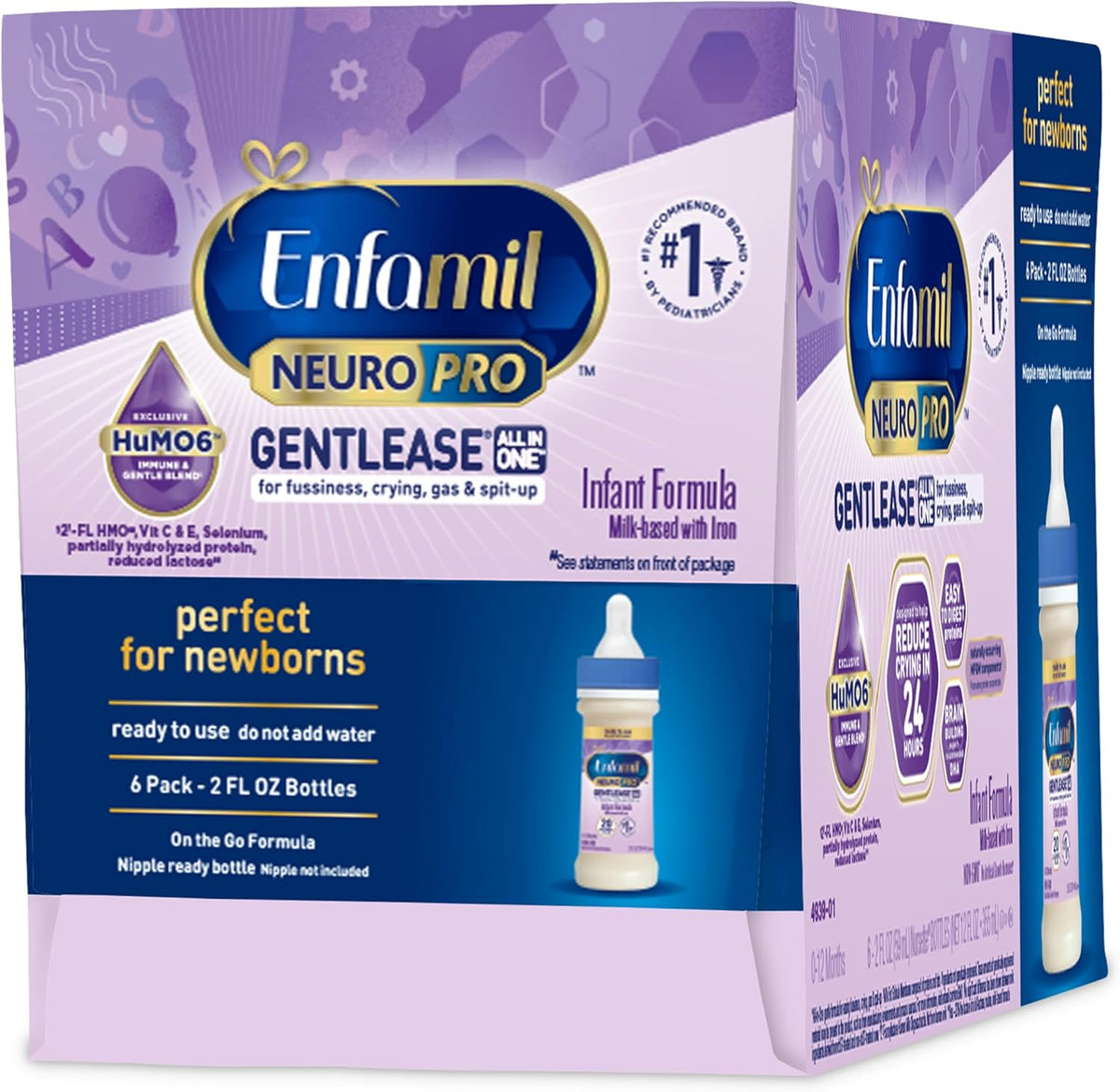 Enfamil NeuroPro Gentlease Ready-to-Feed Baby Formula, 2 Fl Oz, 48 CT
