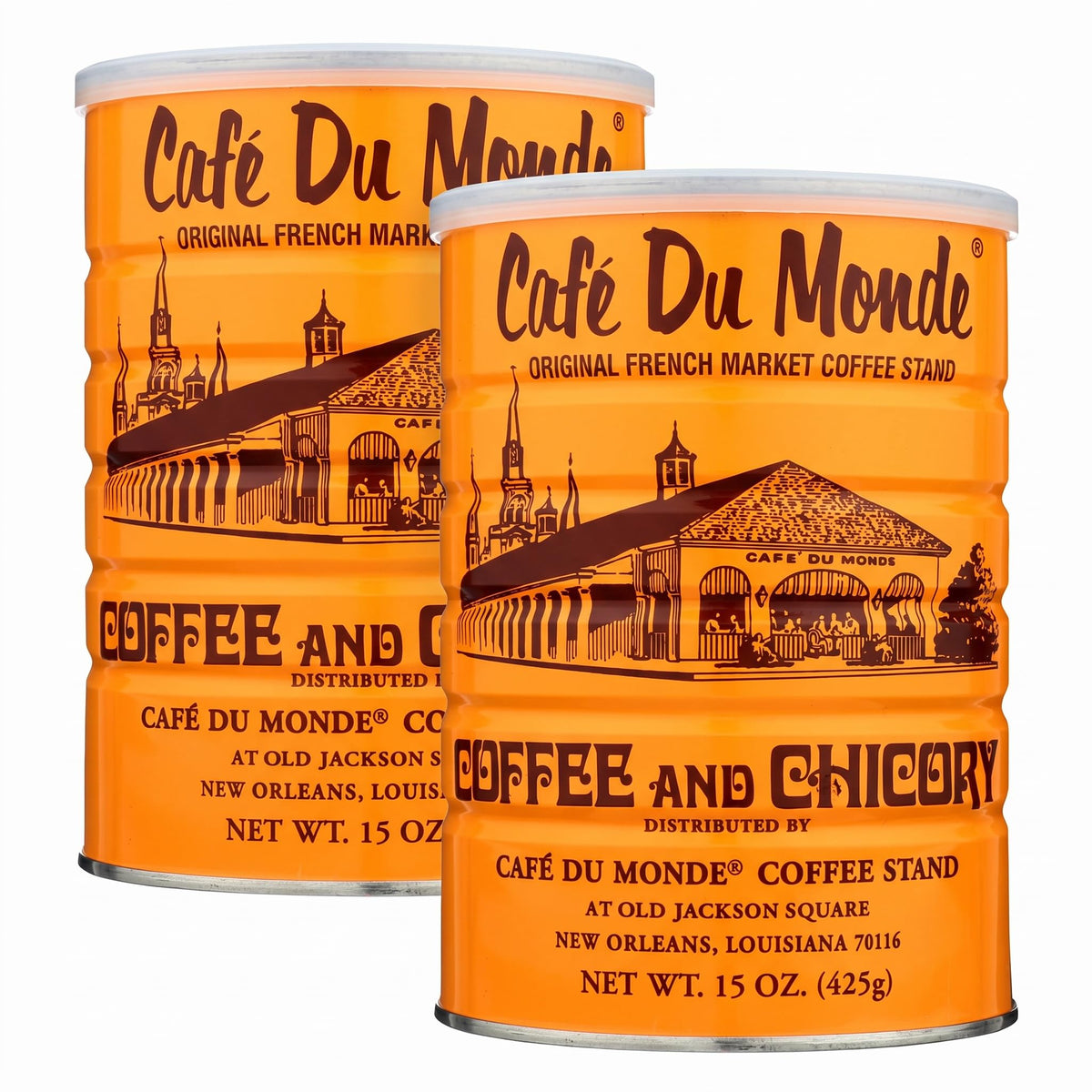 Half a Dozen Cans (6 Cans) of Coffee Du Monde - 15 oz. cans