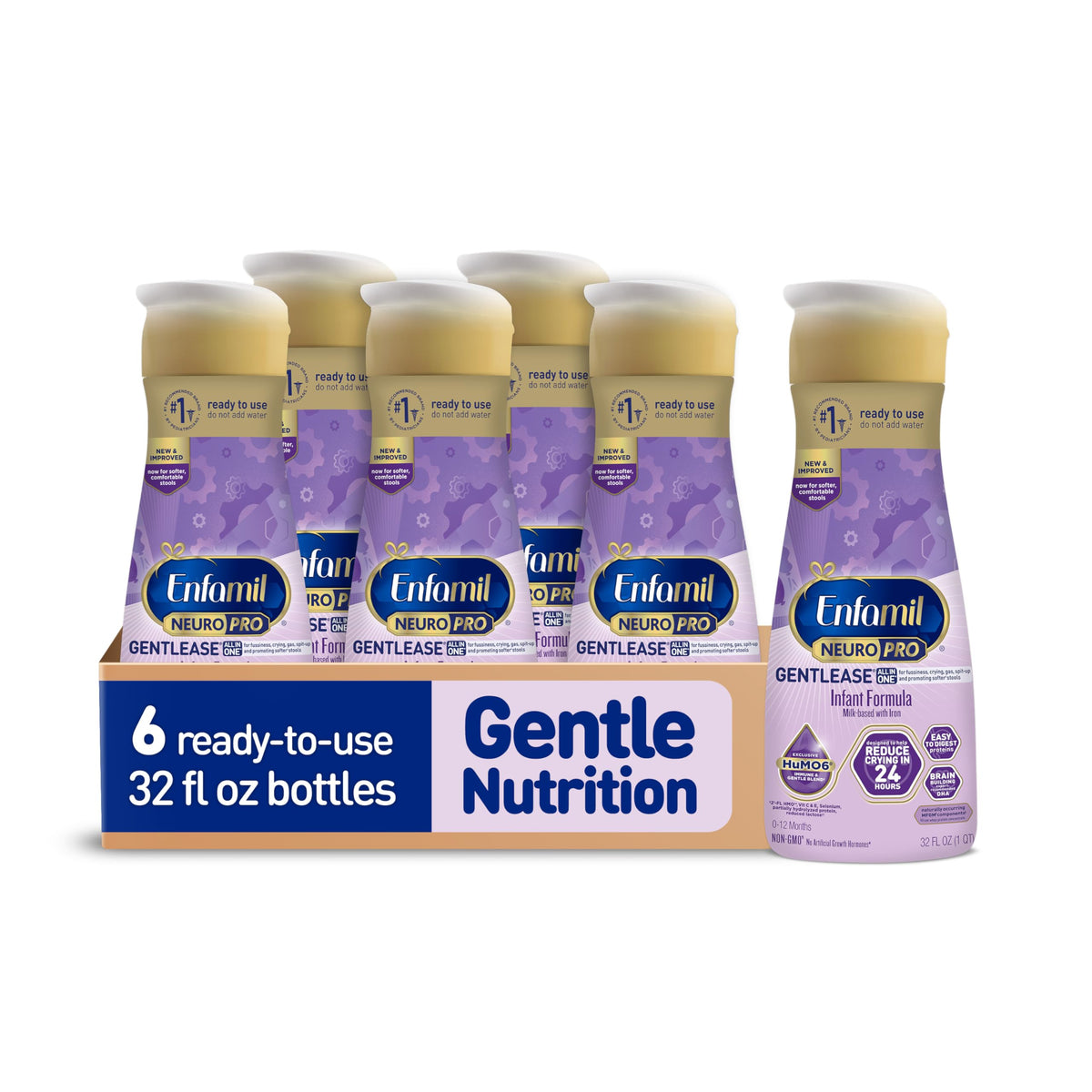 Enfamil NeuroPro Gentlease Ready-to-Feed Baby Formula, 2 Fl Oz, 48 CT