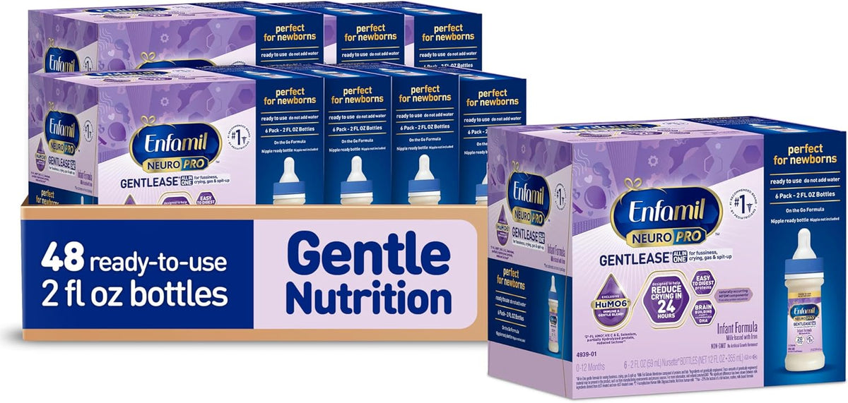 Enfamil NeuroPro Gentlease Ready-to-Feed Baby Formula, 2 Fl Oz, 48 CT