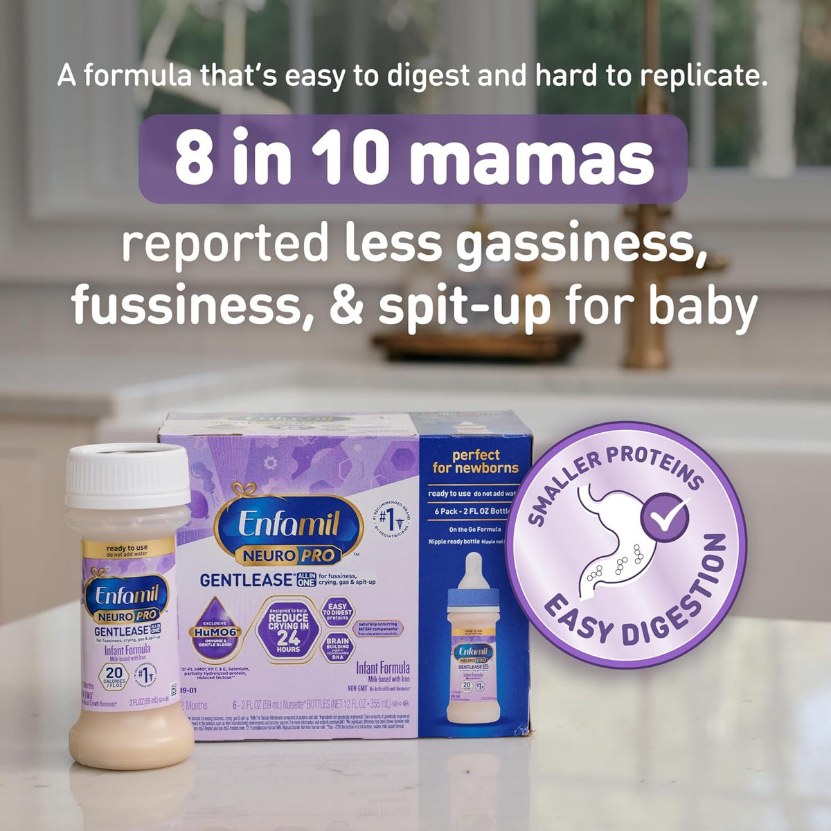 Enfamil NeuroPro Gentlease Ready-to-Feed Baby Formula, 2 Fl Oz, 48 CT