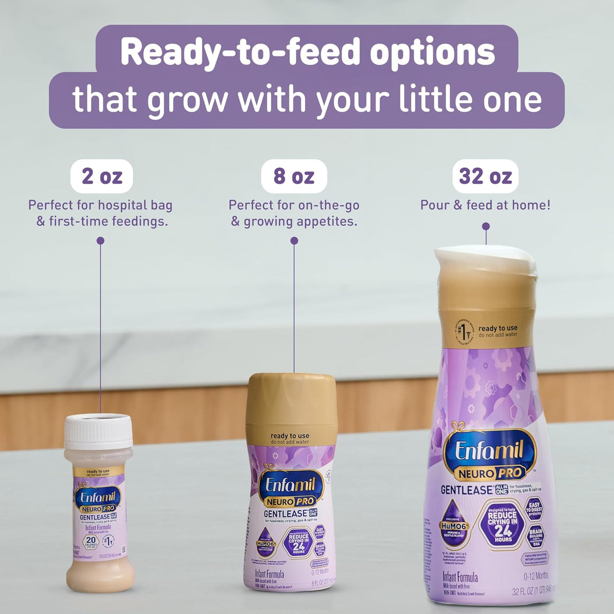 Enfamil NeuroPro Gentlease Ready-to-Feed Baby Formula, 2 Fl Oz, 48 CT