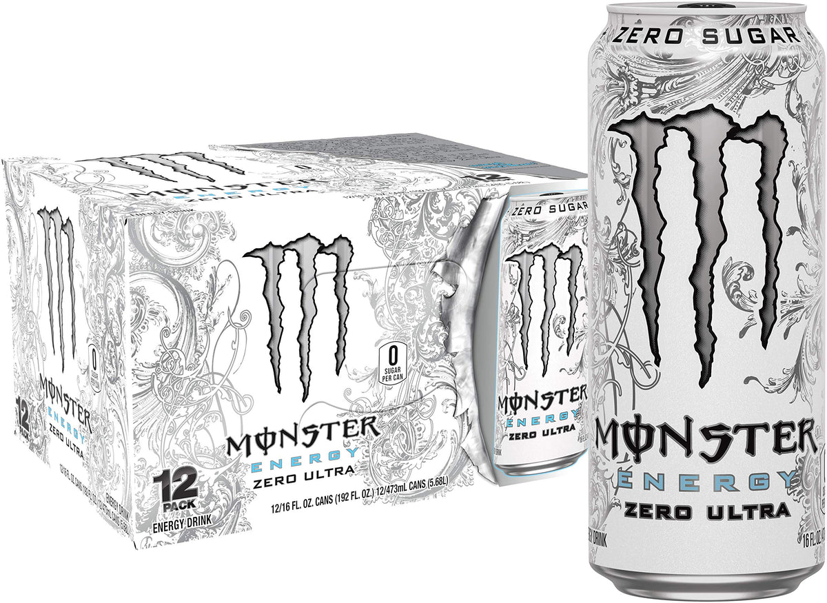 Monster Energy Zero Ultra, Sugar Free Energy Drink, 16 Ounce | Pack of 15