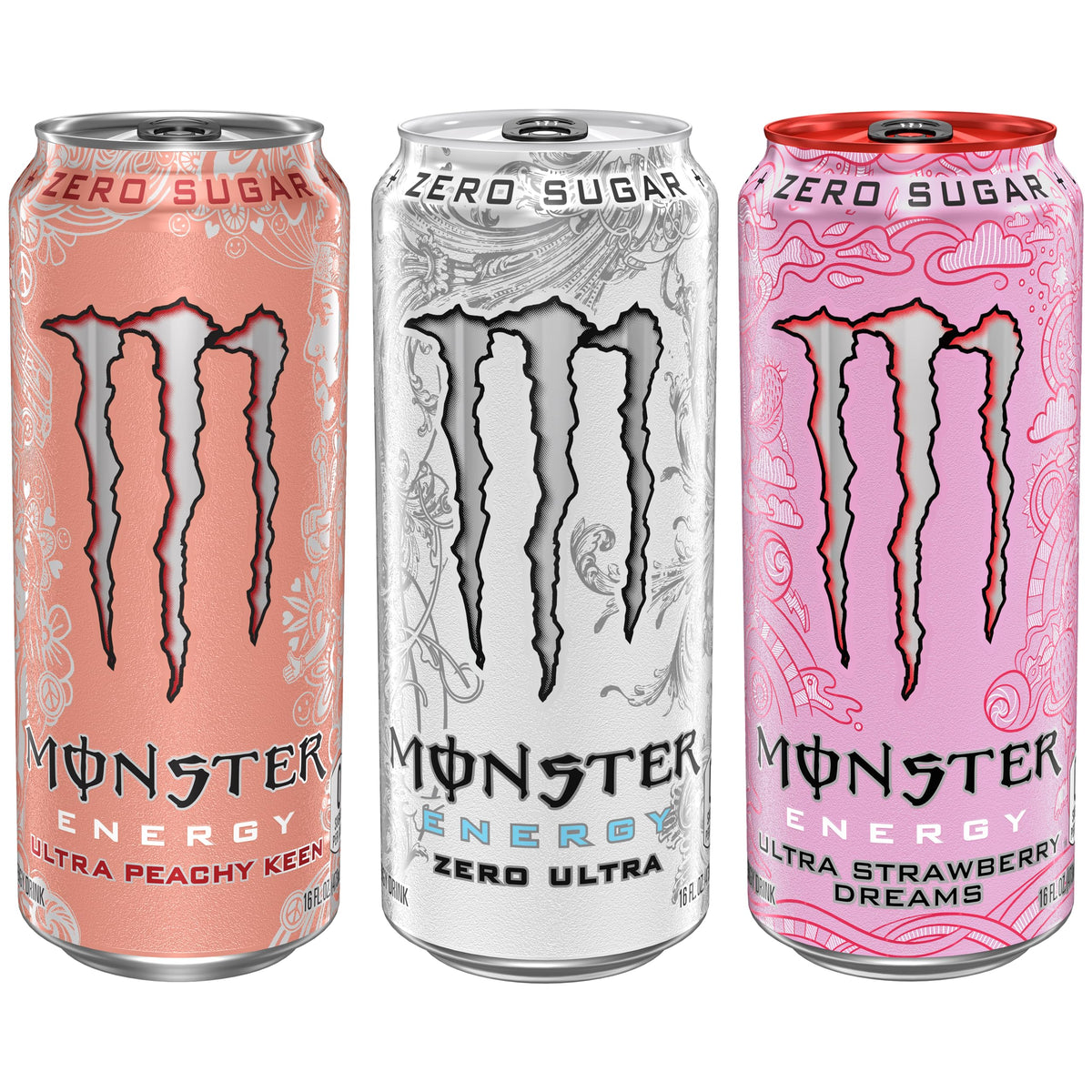 Monster Energy Zero Ultra, Sugar Free Energy Drink, 16 Ounce | Pack of 15